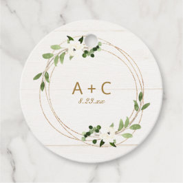 Etiquetas Para Recuerdos Corona de boda de Greenery geométrica para ducha d