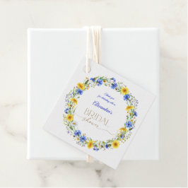 Etiquetas Para Recuerdos Corona de flores silvestres azul amarillo lavanda