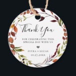 Etiquetas Para Recuerdos Corona de follaje otoñal rústico Gracias<br><div class="desc">Corona de follaje otoñal de acuarela rústica con respaldo de patrón coincidente,  etiquetas de favor de gracias. Las etiquetas presentan hermosas hojas y ramas pintadas en tonos marrones,  naranjas y verdes.</div>
