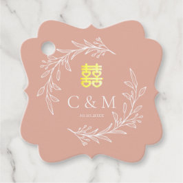 Etiquetas Para Recuerdos Corona de hojas rosa polvorienta boho agradecimien