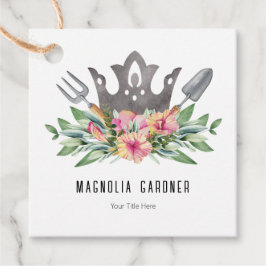 Etiquetas Para Recuerdos Corona de jardinería Boho Chic Acuarela Herramient