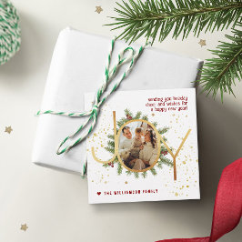 Etiquetas Para Recuerdos Corona de ramas de pino Joy Trendy Navidad Foto