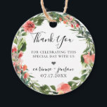 Etiquetas Para Recuerdos Corona floral de coral bohemio<br><div class="desc">Corona de flores de acuarela hermosas y follaje botánico en tonos de moda de coral,  melocotón,  rosa y verde,  etiquetas de favor personalizadas.</div>