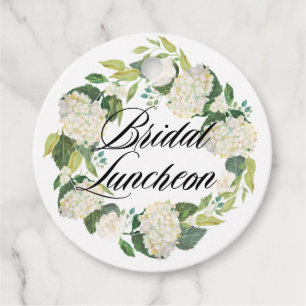 Etiquetas Para Recuerdos Corona floral de Hortensia Blanca para Almuerzo Nu