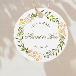 Etiquetas Para Recuerdos Corona floral de naranja destinada a la boda de ab