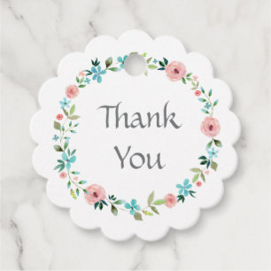 Etiquetas Para Recuerdos Corona Floral de Primavera Rosa Azul Boda Agradeci