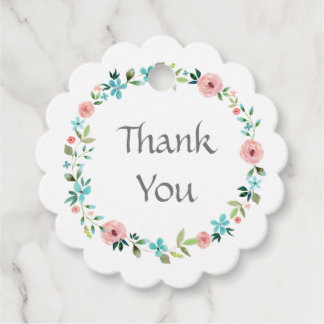 Etiquetas Para Recuerdos Corona Floral de Primavera Rosa Azul Boda Agradeci