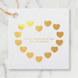 Etiquetas Para Recuerdos Cortos corazones de oro El día de San Valentín per