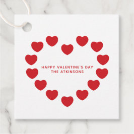 Etiquetas Para Recuerdos Cortos corazones rojos El día de San Valentín pers