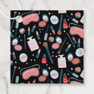 Etiquetas Para Recuerdos Cosméticos de belleza de maquillaje de época negro