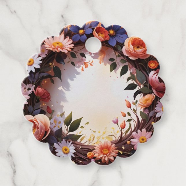 Etiquetas Para Recuerdos Couronne de fleurs (Anverso)