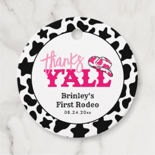 Etiquetas Para Recuerdos Cowgirl Disco Rosa Primer Rodeo Gracias A Todos