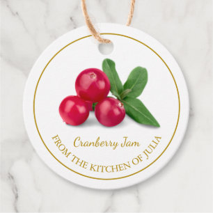 Etiquetas Para Recuerdos Cranberry casero simple Jam Hang Tag l White