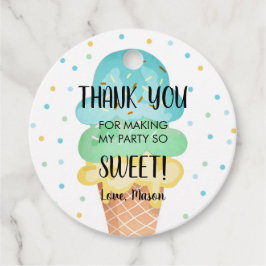 Etiquetas Para Recuerdos Crema de hielo Mint Blue Yellow Sweet Boy Cumpleañ