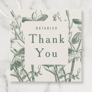 Etiquetas Para Recuerdos Crema de salvia botánica Floral moderna Gracias Po