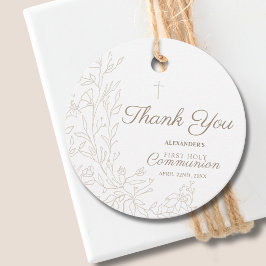Etiquetas Para Recuerdos Cruz Floral Primera Comunión Acción de Gracias