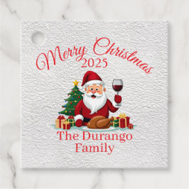 Etiquetas Para Recuerdos Cuadrado de Navidad personalizable de Santa Claus