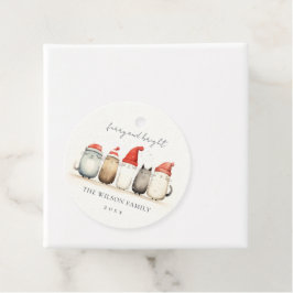 Etiquetas Para Recuerdos Cuadros de color de agua para gatos Navidades bril