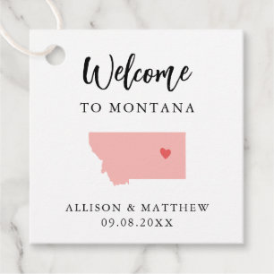 Etiquetas Para Recuerdos Cualquier bolsa de bienvenida color Montana Boda