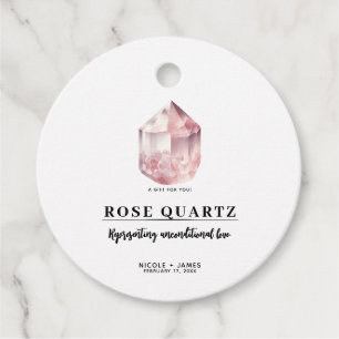 Etiquetas Para Recuerdos Cuarzo Rosa Amor Cristal Boda