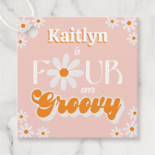 Etiquetas Para Recuerdos Cuatro Chicas de Retro Groovy