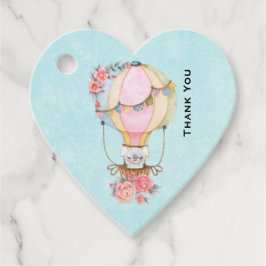 Etiquetas Para Recuerdos Cuidada acuarela de globo aerostático Gracias