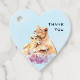 Etiquetas Para Recuerdos Cuidada acuarela madre león y cachorro gracias