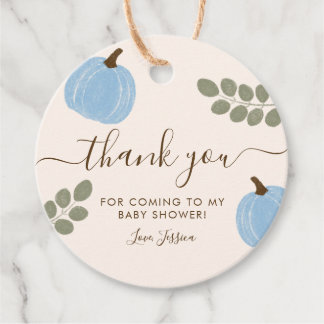 Etiquetas Para Recuerdos Cuidada Calabaza Azul Eucalyptus Baby Shower Graci