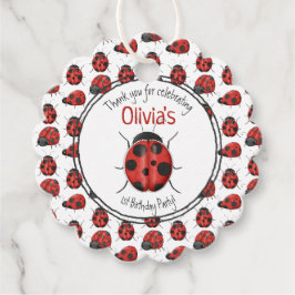 Etiquetas Para Recuerdos Cuidado Patrón Red Ladybug de agradecimiento
