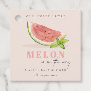 Etiquetas Para Recuerdos Cuidar nuestro pequeño Melon Watercolor Rubor Baby