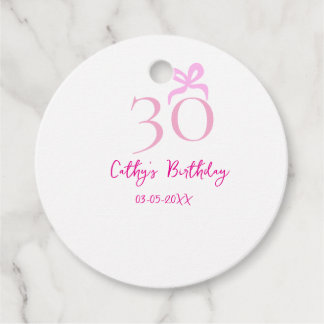 Etiquetas Para Recuerdos CUMPLEAÑOS 30 AÑOS lazo ROSA PASTEL DIBUJADO A MAN