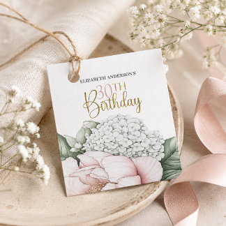 Etiquetas Para Recuerdos Cumpleaños 30 Blush Pink Peony Floral