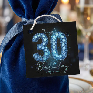 Etiquetas Para Recuerdos Cumpleaños 30 Elegante Glamuroso Brillante Joya