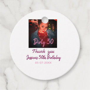 Etiquetas Para Recuerdos Cumpleaños 30 sucio agregar nombre rosa agregar fo