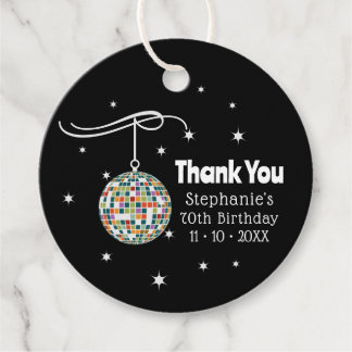 Etiquetas Para Recuerdos Cumpleaños 70 Elegante Groovy Retro para Amante de