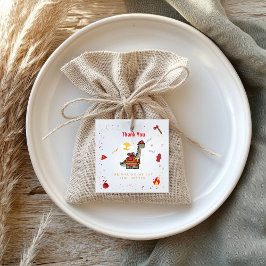 Etiquetas Para Recuerdos Cumpleaños Adorable del bombero Dino