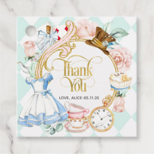 Etiquetas Para Recuerdos cumpleaños chica, fiesta de té de alice, gracias p