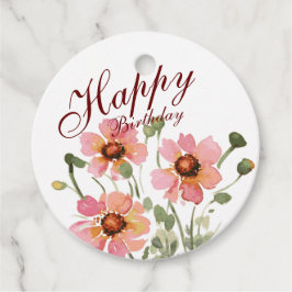 Etiquetas Para Recuerdos Cumpleaños con flor silvestre