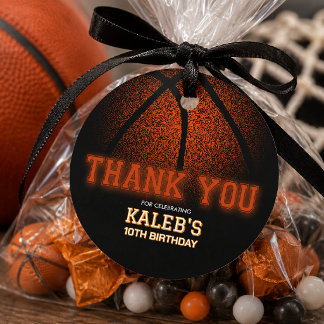 Etiquetas Para Recuerdos Cumpleaños de Baloncesto Tiempo de Juego, Cumpleañ