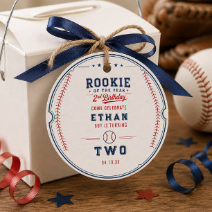 Etiquetas Para Recuerdos Cumpleaños de béisbol de 2 años para novatos del a