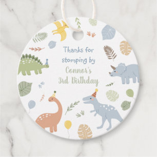 Etiquetas Para Recuerdos Cumpleaños de Blue Boy Boho Dinosaur