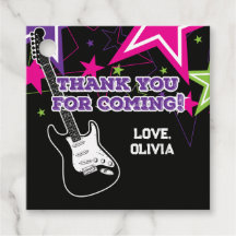 Cumpleaños de estrella de rock Guitarra rosa púrpu