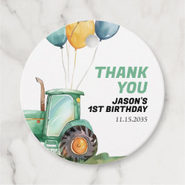 Etiquetas Para Recuerdos Cumpleaños de Farm Green Tractor
