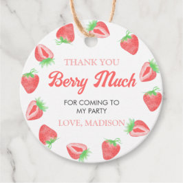 Etiquetas Para Recuerdos Cumpleaños de fresa Gracias Berry Mucho