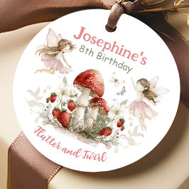 Etiquetas Para Recuerdos cumpleaños de hada caprichosa con vuelo y giro en 