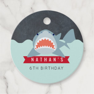 Etiquetas Para Recuerdos Cumpleaños de la Marina de los Tiburones
