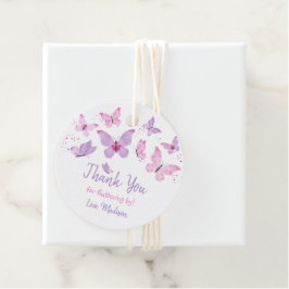 Etiquetas Para Recuerdos Cumpleaños de la mariposa púrpura rosa