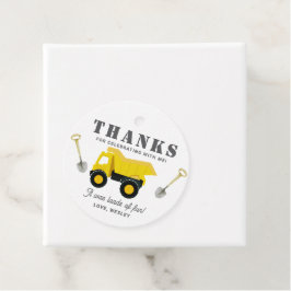 Etiquetas Para Recuerdos Cumpleaños de los camiones de construcción