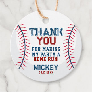 Etiquetas Para Recuerdos Cumpleaños del Béisbol Gracias