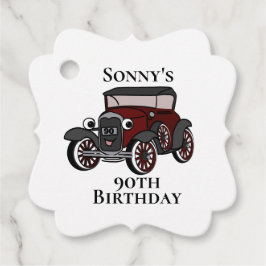 Etiquetas Para Recuerdos Cumpleaños del Coche Antiguo